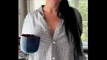 Buddy girl fucked on kitchen table swallows cum