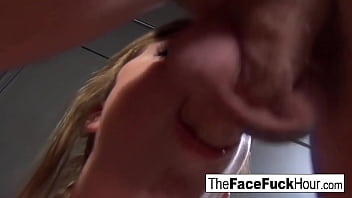 Hot babe sucks his big dick