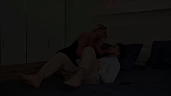 Caught jerking off in the bedroom she gets mad and then gets fucked from behind