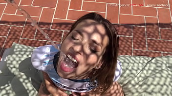 Double penetration anal and hard sex for the little slut ammy redhair