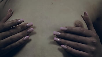 Playful model touches herself