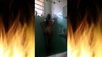 Jade taking a nice shower while waiting for her husband to arrive with a friend from work to have sex with her