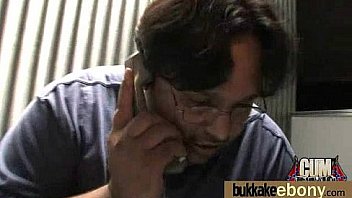 Ebony girl gang banged and covered in cum 19