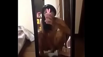 鏡越しオナニー