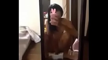 鏡越しオナニー