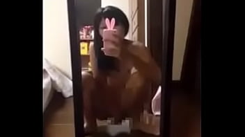 鏡越しオナニー