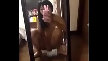 鏡越しオナニー