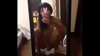 鏡越しオナニー