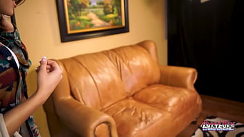 Brunette cutie rihanna dildo fucks her pussy and deepthroats a hard cock