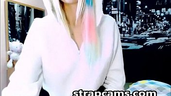 Cute teen with rainbow hair