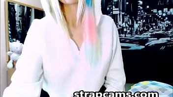 Cute teen with rainbow hair