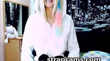 Cute teen with rainbow hair