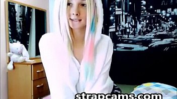 Cute teen with rainbow hair