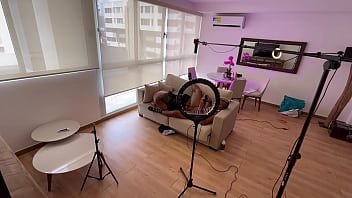 Stepmom and stepson risky cum in mouth behind the scenes