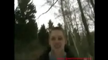 Teen blows bf in the woods