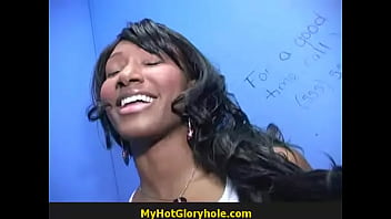 Awesome deepthroat hot girl blows cock through gloryhole 16