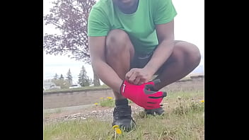 Taking an exercise routine i learned indoors and privately practicing it outdoors 3