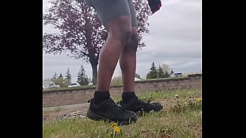 Taking an exercise routine i learned indoors and privately practicing it outdoors 3