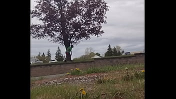 Taking an exercise routine i learned indoors and privately practicing it outdoors 3