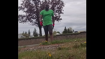 Taking an exercise routine i learned indoors and privately practicing it outdoors 3