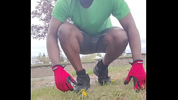 Taking an exercise routine i learned indoors and privately practicing it outdoors 3