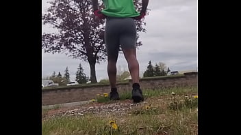 Taking an exercise routine i learned indoors and privately practicing it outdoors 3