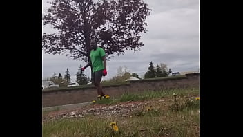 Taking an exercise routine i learned indoors and privately practicing it outdoors 3