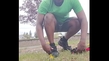 Taking an exercise routine i learned indoors and privately practicing it outdoors 3