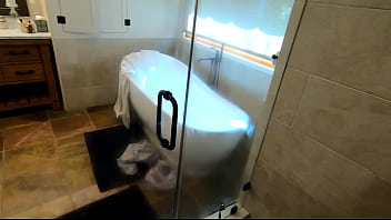 Spying on friends wife in the shower and she invites me in