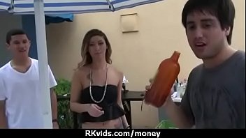 Stunning euro teen gets talked in to giving a blowjob for cash 8