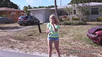 Wracked car teen bangs strangers dick Wracked car teen bangs strangers dick