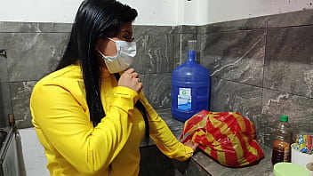 Homemade humble salesman fucks hot woman hard in his room