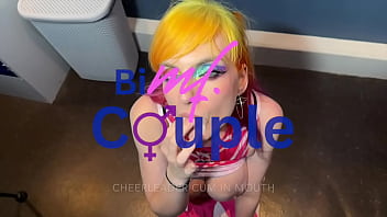 Cheerleader locker room blowjob