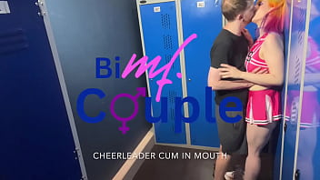 Cheerleader locker room blowjob