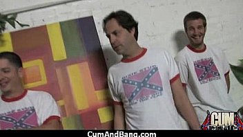 Ebony chick fucked hard in group sex action 6