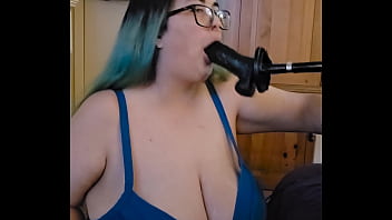 Dildo face fuck and tit fuck