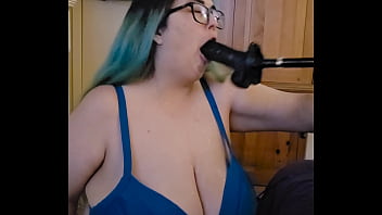 Dildo face fuck and tit fuck