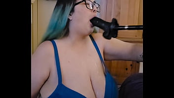 Dildo face fuck and tit fuck