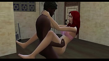 Redhead enjoys the hard dick of this chocolate man