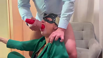 Dirty fetishist secretary crazywifeslut stole her boss's panties and regretted it rough facefuck with puke and vomit