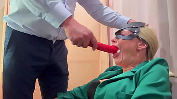 Dirty fetishist secretary crazywifeslut stole her boss's panties and regretted it rough facefuck with puke and vomit