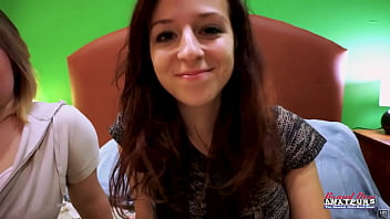 Blonde cutie faiths hope and petite redhead katie walls share a hard cock