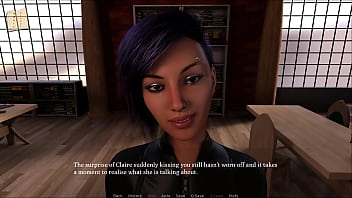 Claire show's how happy she is by using her mouth