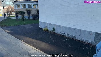 Risky public sex with a stranger in a restaurant restroom