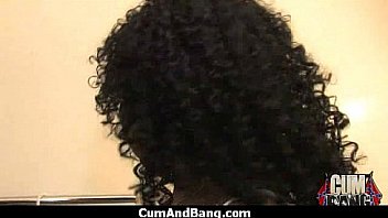 Supr hot ebony chick blows a group of white dicks 10