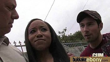 Ebony babe sucks too many white cocks 12