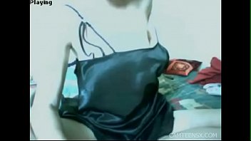 Amazing amateur teen strips and rubs pussy on cam