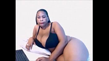 Huge juggs ebony with nice cleavage playing