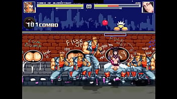 Hot purple haired chick gangbang