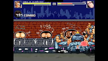 Hot purple haired chick gangbang